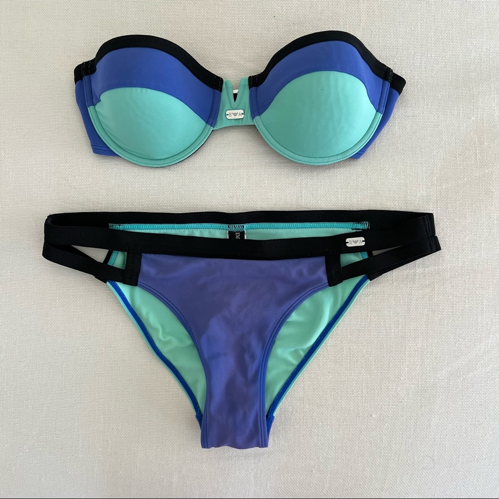 Emporio Armani SWIM color block bikini swimsuit XS
